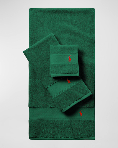 Shop Ralph Lauren Polo Player Hand Towel In College Green