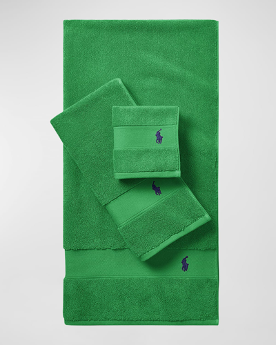 Shop Ralph Lauren Polo Player Hand Towel In Billiard