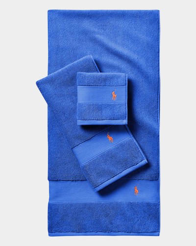 Shop Ralph Lauren Polo Player Hand Towel In New Iris Blue