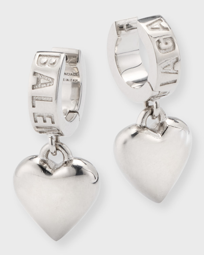 Shop Balenciaga Sharp Heart Earrings P In 0668 Silver