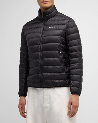 Shop Palm Angels Men's Classic Logo Down Jacket In Black Off White