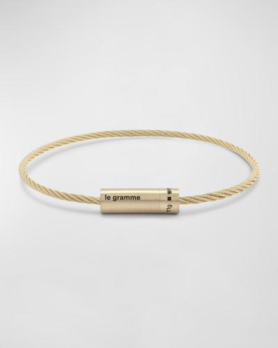 Shop Le Gramme Men's Brushed 18k Yellow Gold Cable Bracelet