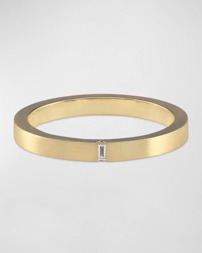 Shop Le Gramme Men's 18k Yellow Gold Baguette Diamond Band Ring, 2.5mm