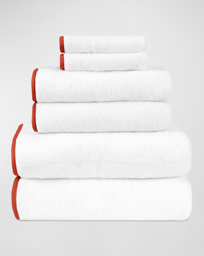 Shop Home Treasures Bodrum 6-piece Turkish Terry Cloth Bath Towel Set In Wh/lobster