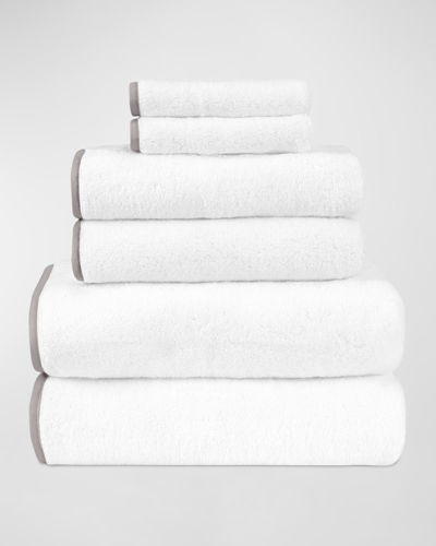 Shop Home Treasures Bodrum 6-piece Turkish Terry Cloth Bath Towel Set In Wh/chrome