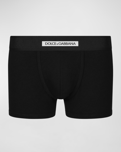 Shop Dolce & Gabbana Men's Regular Boxer Briefs In Black