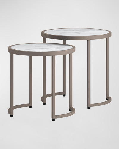 Shop Neuwood Living Domicile Outdoor Nesting Tables, Set Of 2 In Charcoal