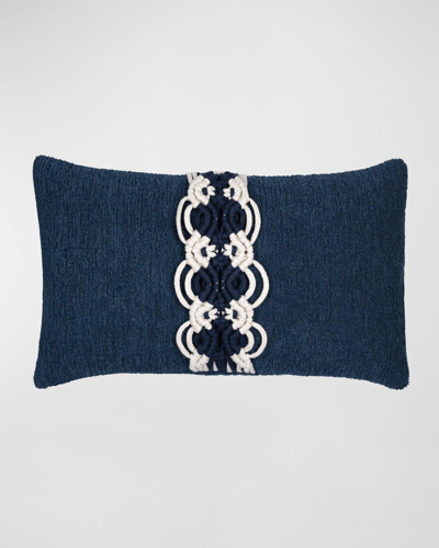 Shop Elaine Smith Distinction Indoor/outdoor Lumbar Pillow, 12" X 20" In Indigo