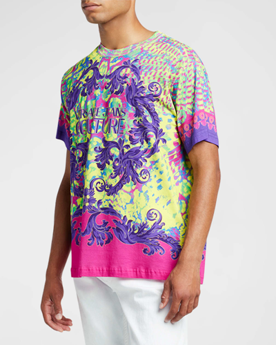 Shop Versace Jeans Couture Men's Animal Baroque T-shirt In Multicolor