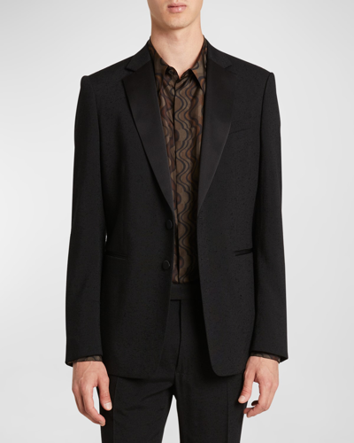 Shop Dries Van Noten Men's Kayne Tonal Speckled Tuxedo In Black