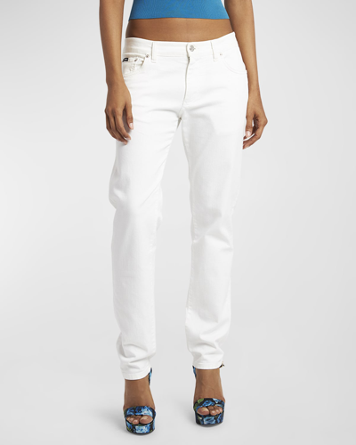 Shop Dolce & Gabbana Low-rise Straight-leg Jeans In White