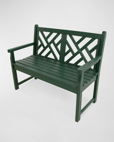 Shop Polywood Chippendale 48" Outdoor Bench In Green