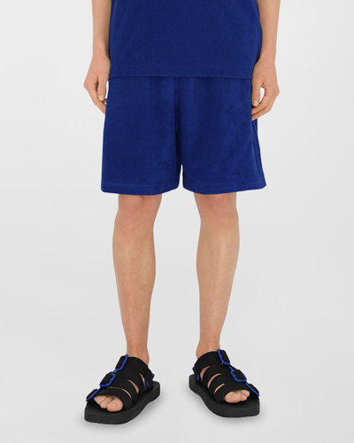 Shop Burberry Men's Terry Shorts With Ekd Stamp In Knight