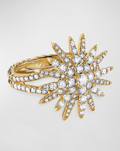 Shop David Yurman 18k Diamond Starburst Ring In 40 White