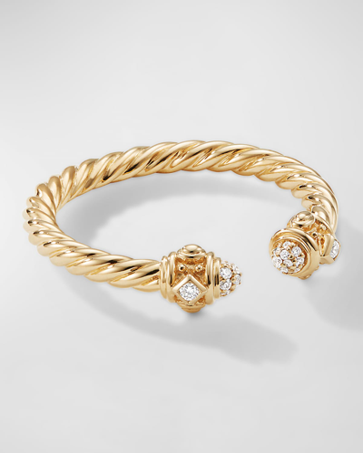 Shop David Yurman Renaissance Ring With Diamonds In 18k Gold, 2.3mm