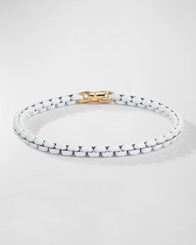 Shop David Yurman Dy Bel Aire Chain Bracelet With 14k Gold Clasp, 4mm In White