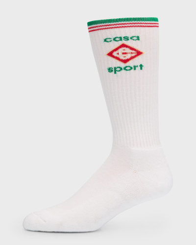 Shop Casablanca Men's Diamond Logo Sport Mid-calf Socks In Laure