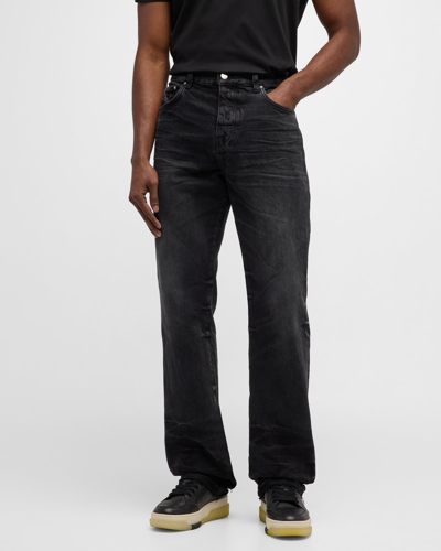 Shop Amiri Men's Faded Straight-leg Jeans In Faded Black