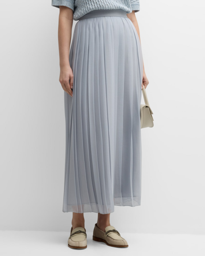 Shop Eleventy Pleated Straight Maxi Skirt In Dust