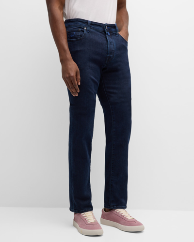 Shop Jacob Cohen Men's Bard Slim-fit Stretch Dark Wash Jeans In Dark Blue
