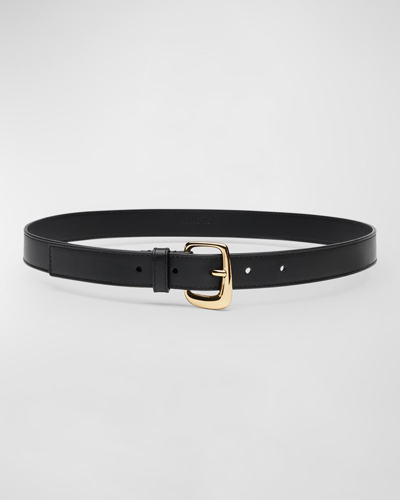 Shop Jacquemus Oval Buckled Leather Belt In Black