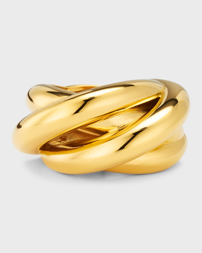 Shop Balenciaga Saturne Ring In 0027 Shiny Gold