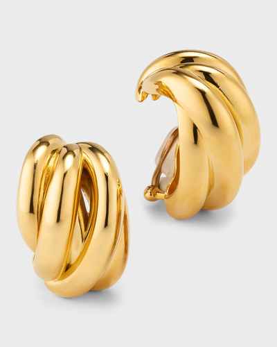 Shop Balenciaga Saturne Earrings In 0027 Shiny Gold