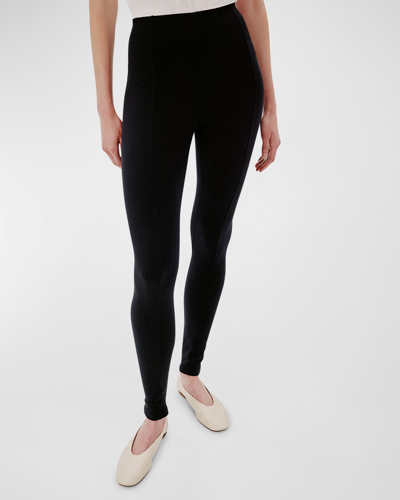 Shop Another Tomorrow Seamed Leggings In Black