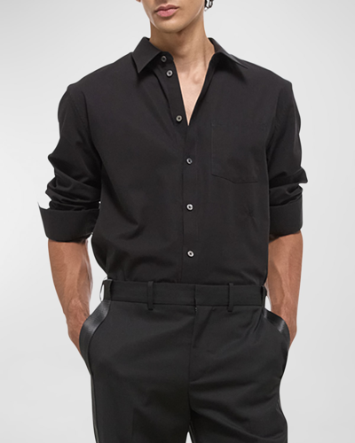 Helmut Lang Men's Classic Button-down Soft Cotton Shirt In Black