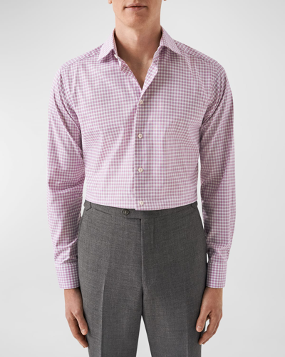 Shop Eton Men's Slim Fit Check Shirt In Pink