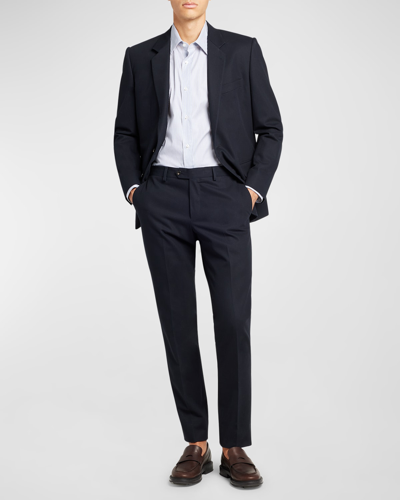 Shop Loro Piana Men's Cotton-wool Modern Fit Suit In Blue Navy