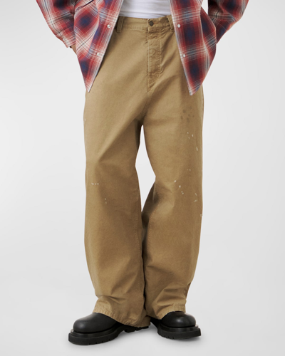 Shop Darkpark Men's Ray Oversized Trousers In Beige