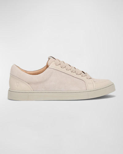 Shop Frye Ivy Mixed Leather Low-top Sneakers In Ivory