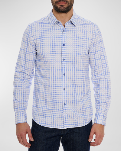 Shop Robert Graham Men's Port Of Call Casual Button-down Shirt In Blue