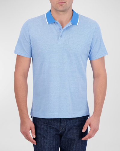 Shop Robert Graham Men's Calmere Knit Polo Shirt In Bright Blue