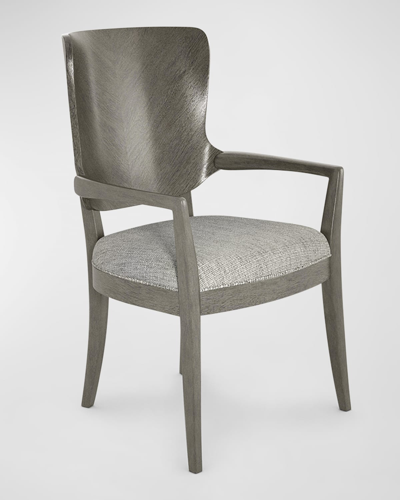 Shop Casa Ispirata Chevron Dining Arm Chair In Argento