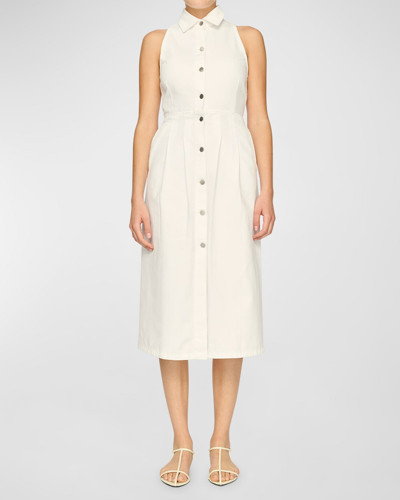 Shop Dl1961 Daphne Sleeveless Denim Midi Dress In White