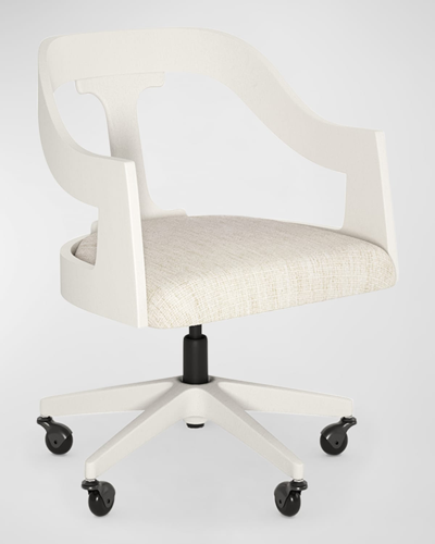 Shop Casa Ispirata Crescent Desk Chair In Lino Bianco