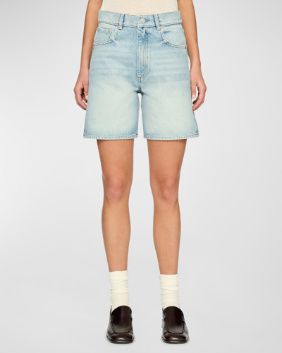Shop Dl1961 Taylor Ultra High-rise Denim Shorts In Vintage Light