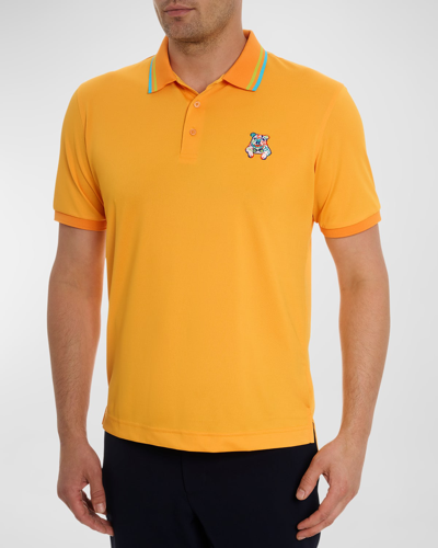 Shop Robert Graham Men's Bowtie Graham Knit Polo Shirt In Orange