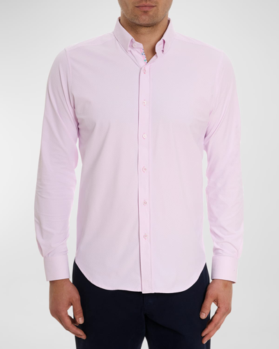 Shop Robert Graham Men's Marcus Textured Nylon-stretch Sport Shirt In Pink