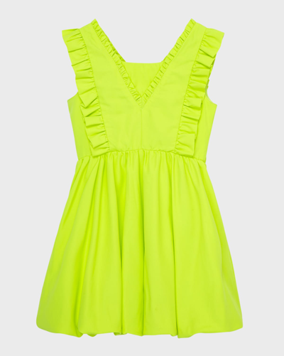 Shop Habitual Girl's Babydoll Bubble Dress In Lime