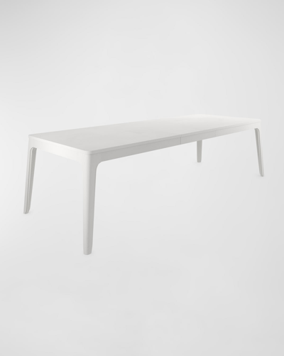 Shop Casa Ispirata Madras 88" Dining Table With Leaf In Lino Bianco