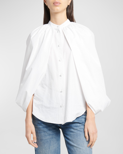 Shop Stella Mccartney Balloon Button Front Shirt In Pure White