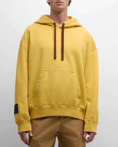 Shop Lanvin Men's Curb Lace Hoodie In Yellow