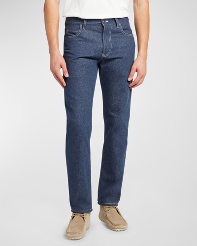 Shop Loro Piana Men's Quarona Linen Denim 5-pocket Pants In Surge Blue