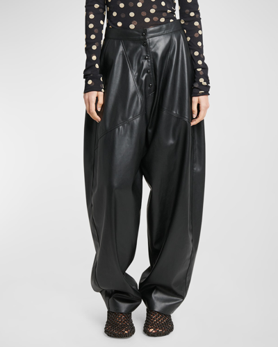 Shop Stella Mccartney Altermat Faux Leather Tapered Wide-leg Pants In Black