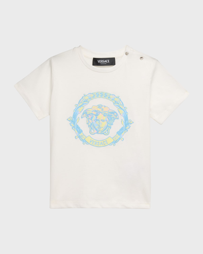 Shop Versace Boy's Barocco & Medusa Graphic T-shirt In White Multi