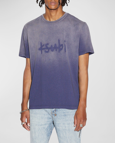 Shop Ksubi Men's Heritage Kash Iced Neptune T-shirt In Blue