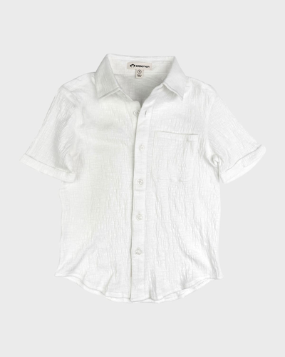 Shop Appaman Boy's Short-sleeve Beach Shirt In White